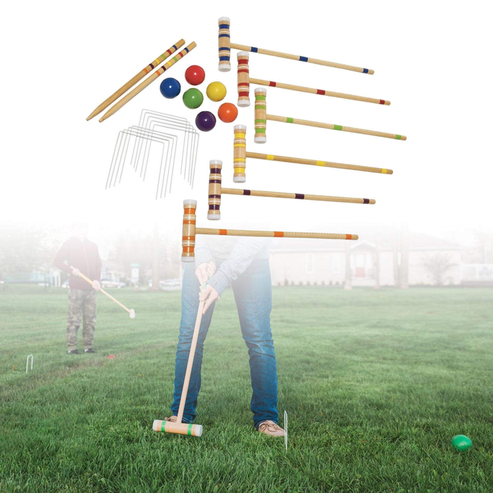 Croquet Set Lawn - Set Kroket 6 Pemain, Set Permainan