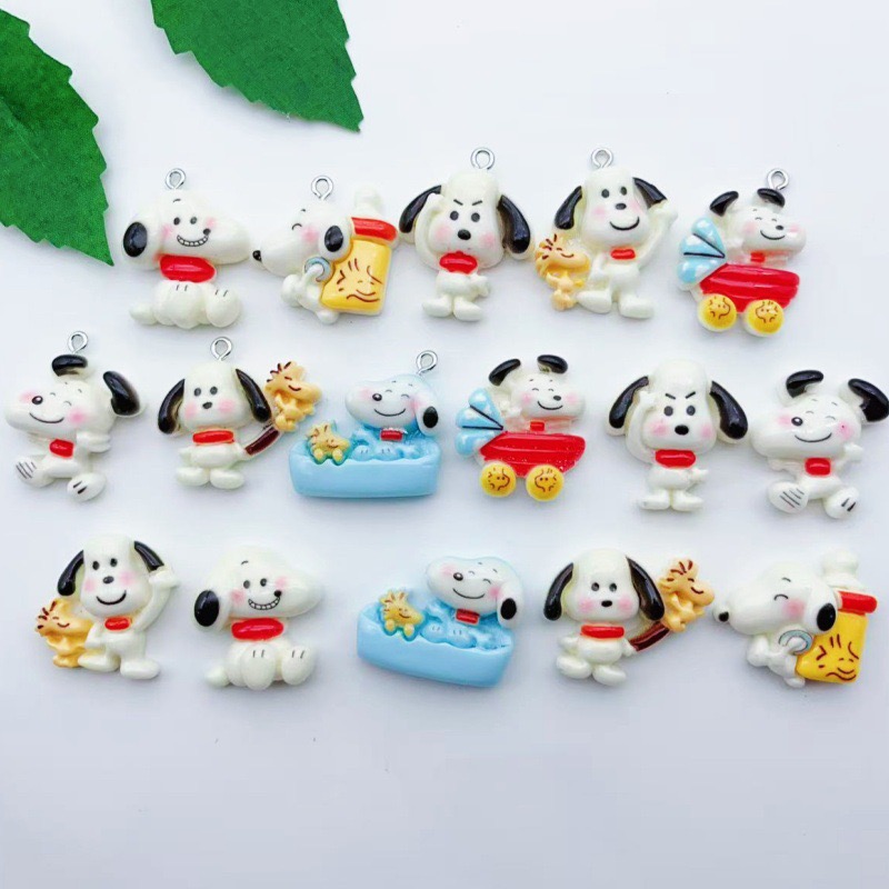 Party Games Ideas - 12 buah liontin anjing kartun resin,