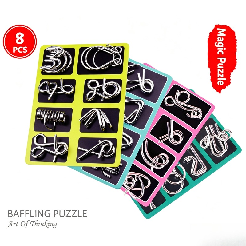 8 Buah Set Puzzle Logam Klasik - Party Games Board Game ulasan dan harga