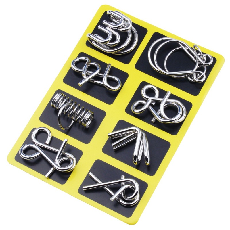 8 Buah Set Puzzle Logam Klasik - Party Games Board Game ulasan dan harga