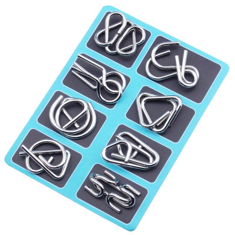 8 Buah Set Puzzle Logam Klasik - Party Games Board Game ulasan dan harga
