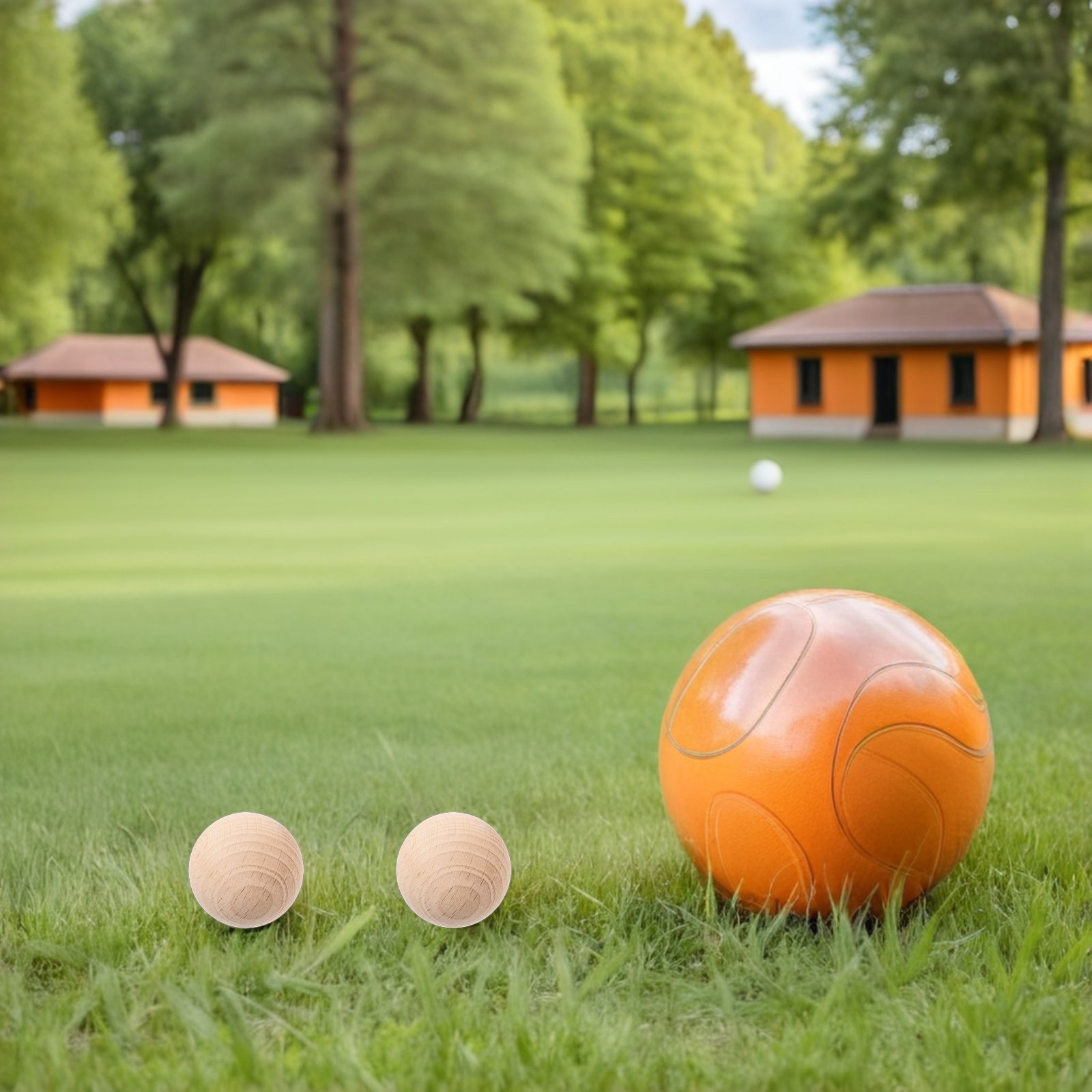 4 Buah Bola Kroket Kayu Alami  - Croquet Set Lawn ulasan dan harga