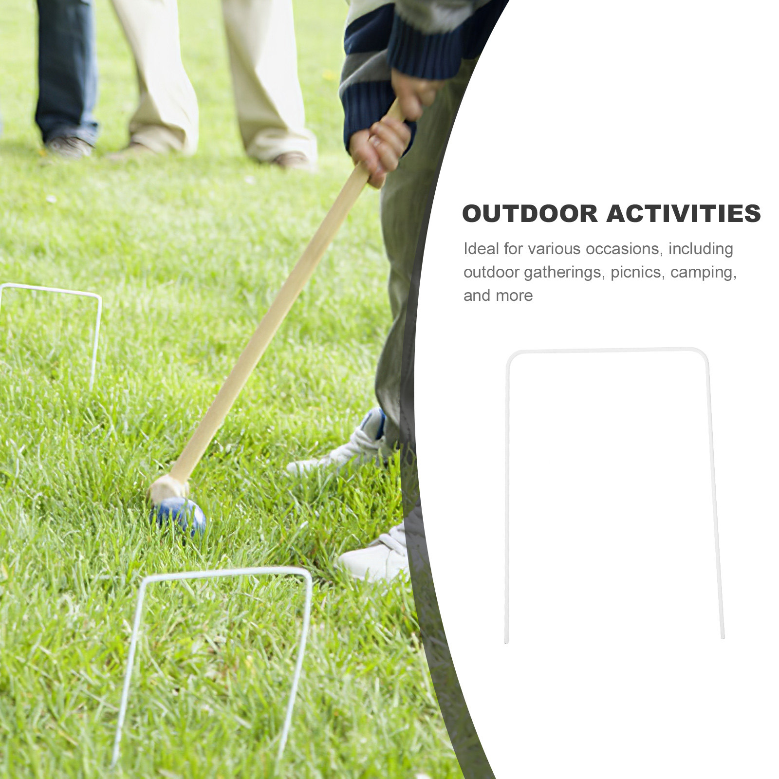 9 Buah Wicket Kroket Logam Ber - Croquet Set Lawn ulasan dan harga